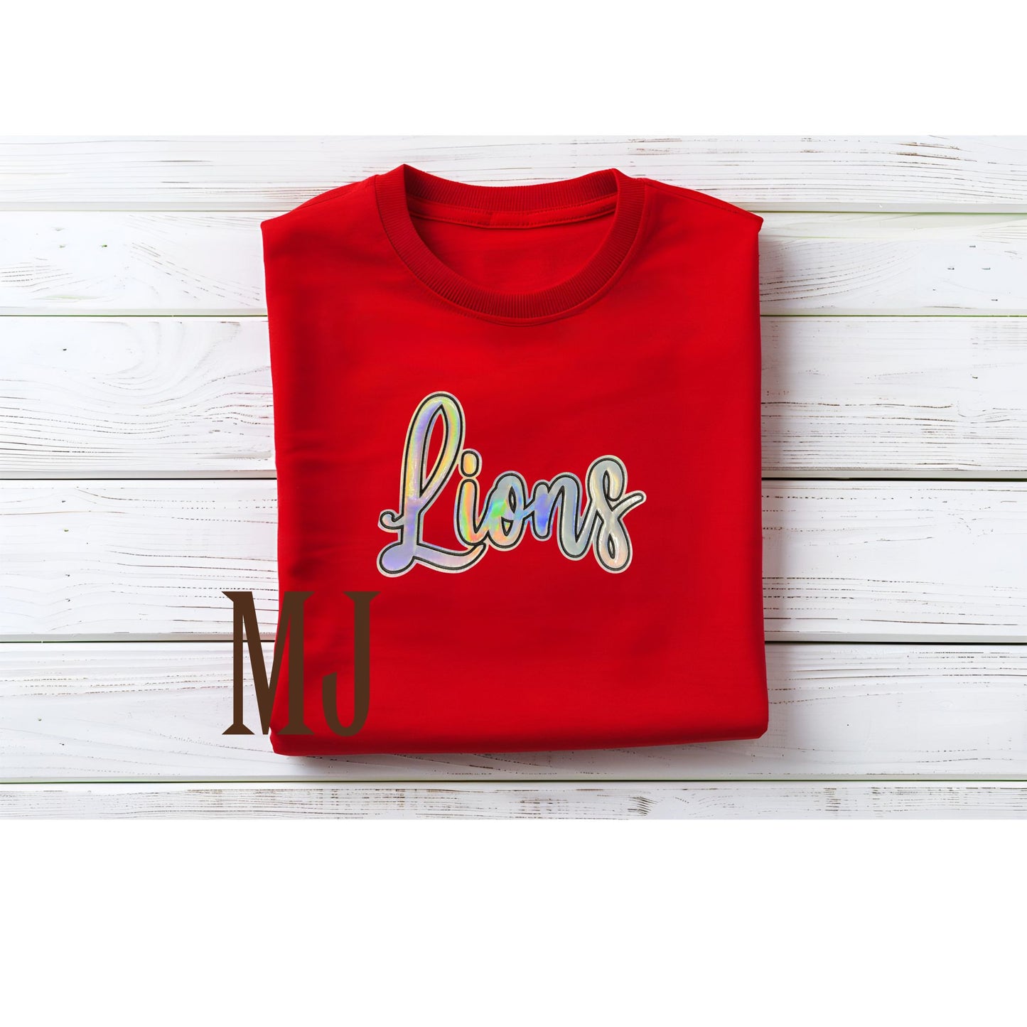 Lions Holographic Script Crewneck