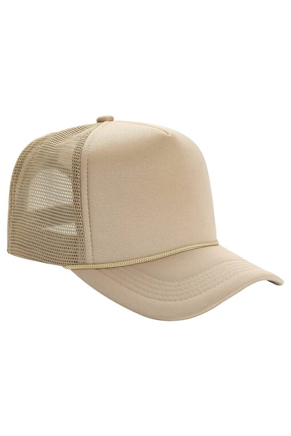 Solid Five Panel Foam Trucker Hat Blank