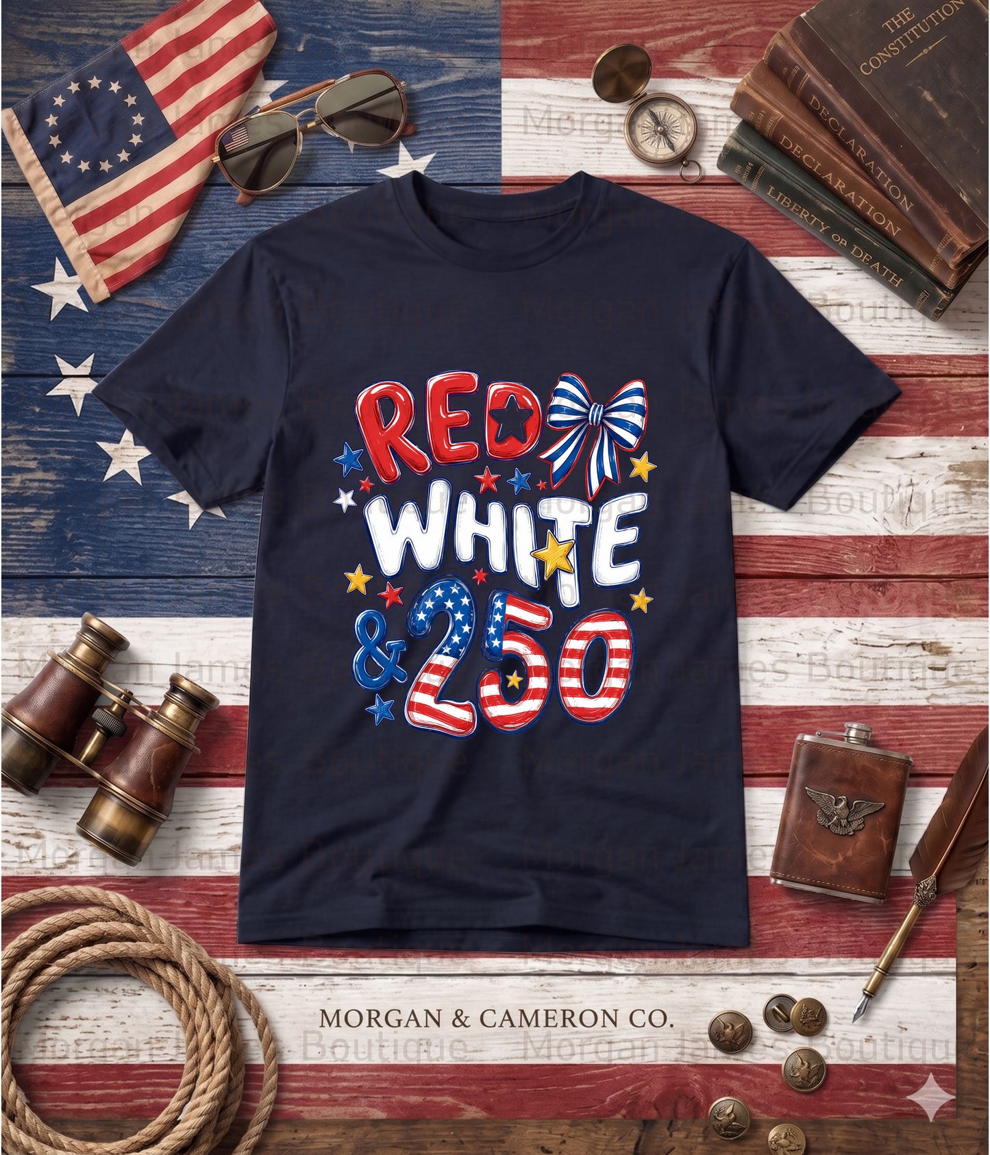 Patriotic Bows & Crosses Graphic Tee