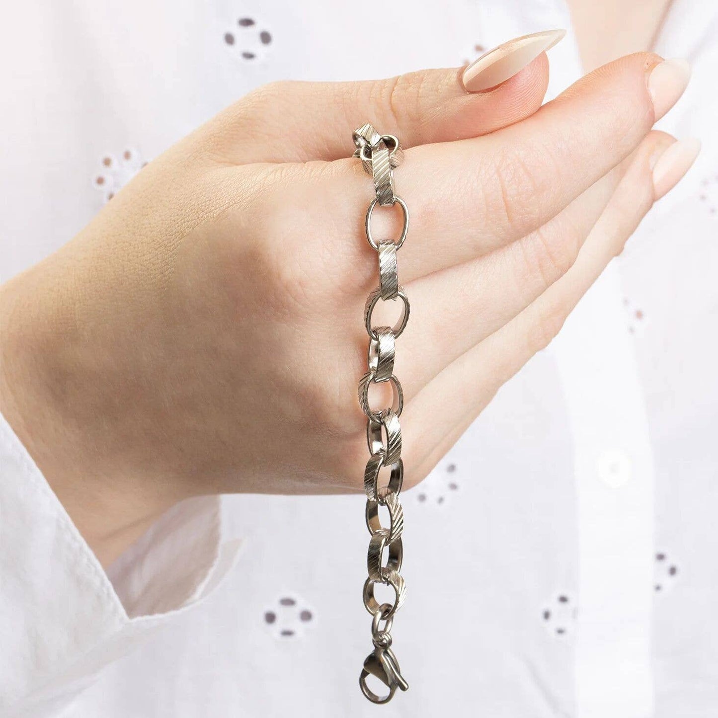 18K Gold PVD Stainless Steel Thick Oval Chain Bracelet
