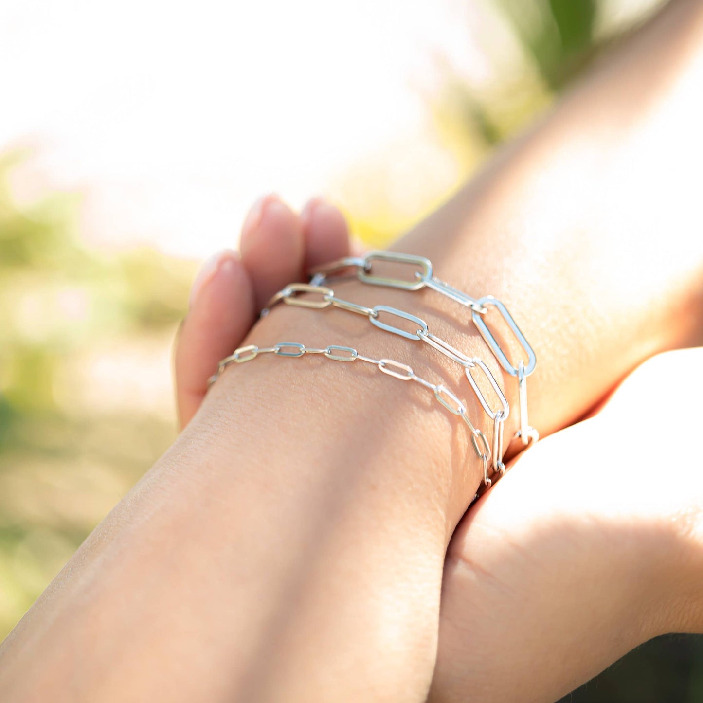 Gold Stainless Steel Paperclip Chain Bracelet + Extension