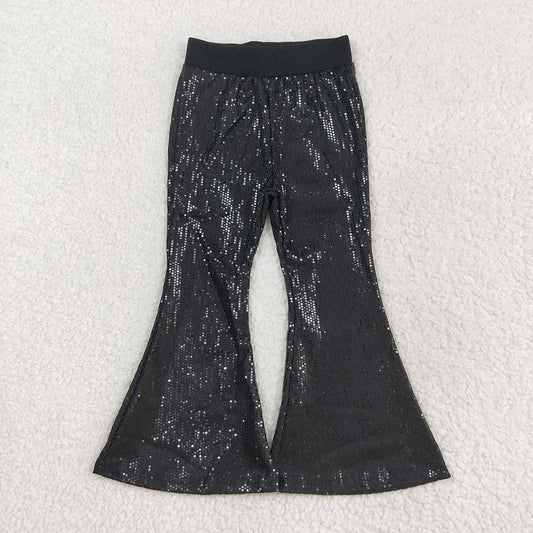 Baby Girls Sequin Black Bell Bottom Pants