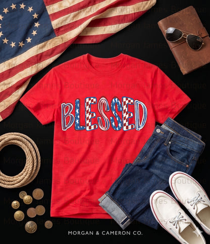 Patriotic Bows & Crosses Graphic Tee