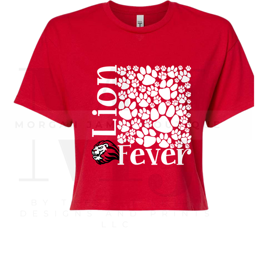 RED OUT TSHIRT-Crop Top Lion Fever or Lion Pride Drip