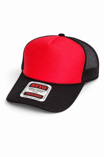 Solid Five Panel Foam Trucker Hat Blank