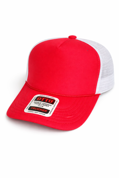 Solid Five Panel Foam Trucker Hat Blank