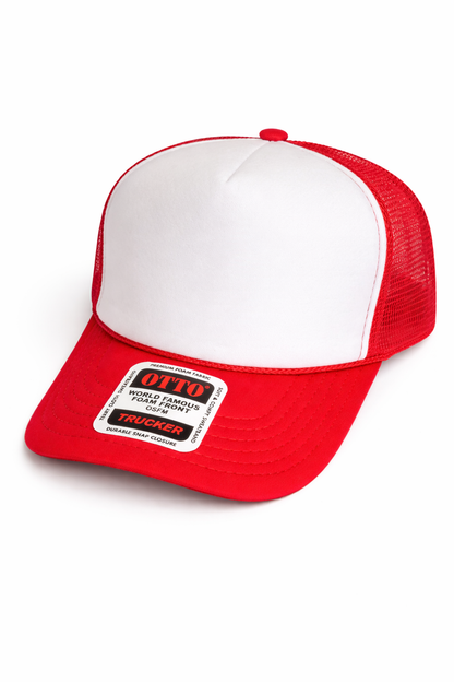 Solid Five Panel Foam Trucker Hat Blank