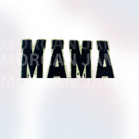 MAMA black 4” embroidery patch trucker hat patch iron on