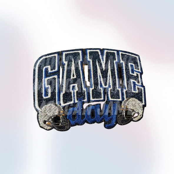 Royal blue game day football helmet patch iron on 