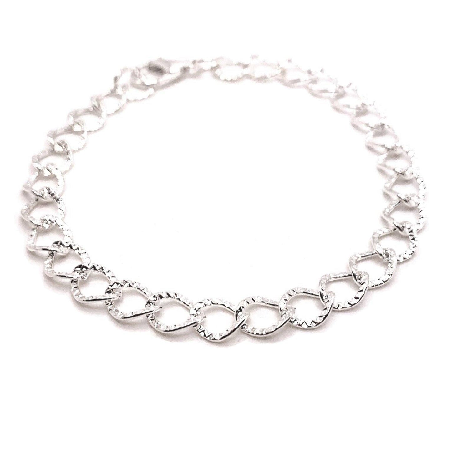 Silver plated bracelets with lobster clasps, 20cm