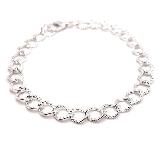 Silver plated bracelets with lobster clasps, 20cm