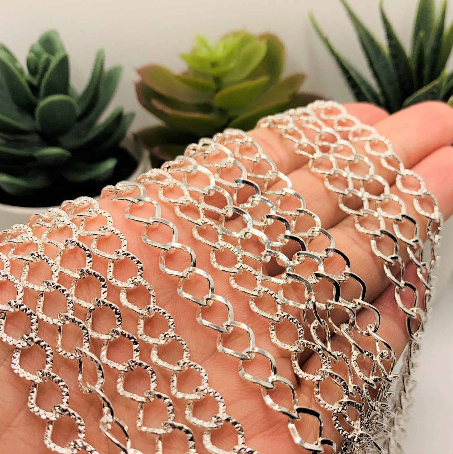 Silver plated bracelets with lobster clasps, 20cm