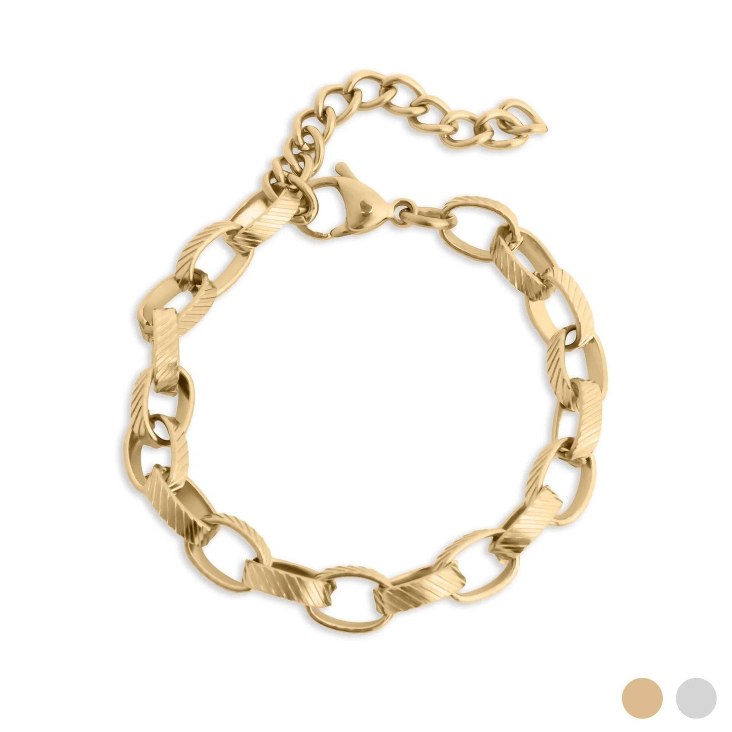 18K Gold PVD Stainless Steel Thick Oval Chain Bracelet