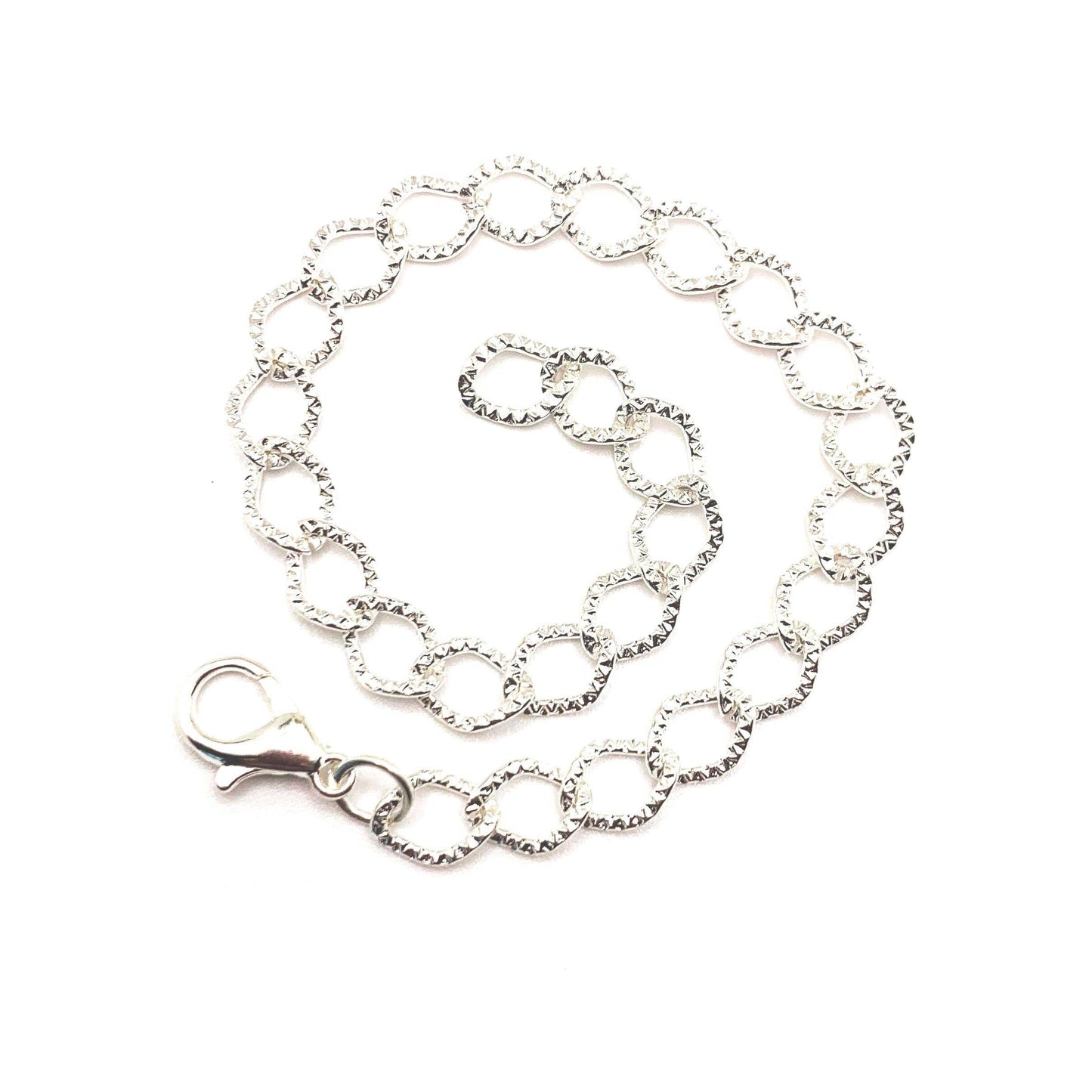 Silver plated bracelets with lobster clasps, 20cm